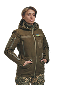 Зимова утеплена жіноча FS куртка-трансформер Soft Shell 2в1, хакі