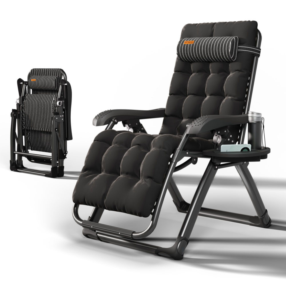 Крісло шезлонг Zero Gravity WCG S13-PP Mafia зі смугастим полотном + чорний матрац