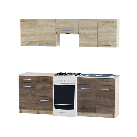 Кухня 2,1м ЕКО 2103 зі стільницею  Сонома/Трюфель, фото 1