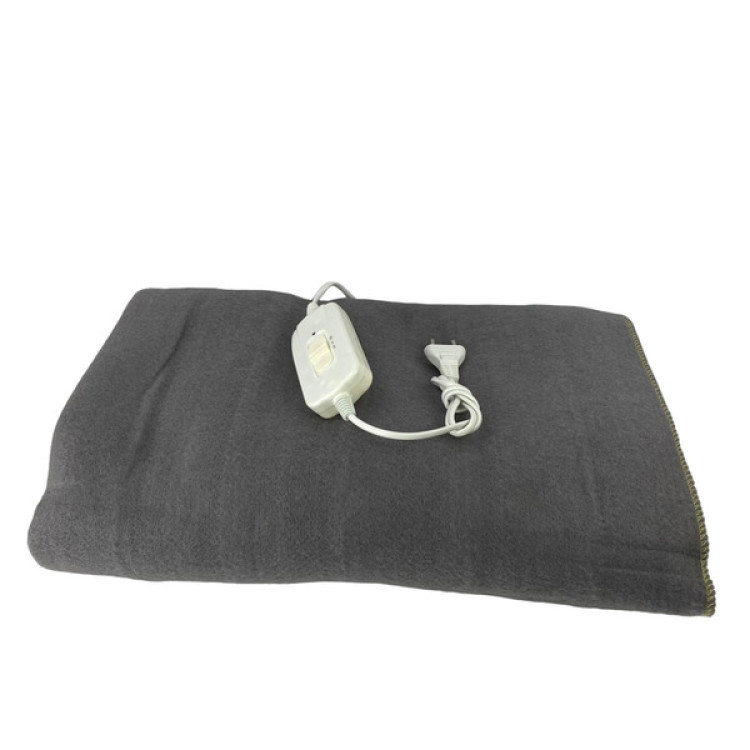 Простирадло з електропідігрівом Alfarid Синій/Сірий 120x155 см Електропростирадло 2 режими нагріву, фото 1