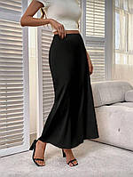 Юбка женская миди, шелк 42-46, 48-52 син1532-301