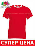 Червона чоловіча футболка з білою окантовкою Valueweight Ringer Fruit of the Loom 2XL, фото 3