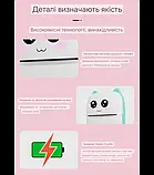 Портативний термопринтер мобільний міні принтер з наклейками Котик X5 бірюзовий з набором паперу 12 шт, фото 5