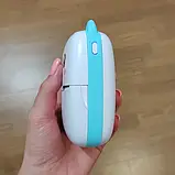 Портативний термопринтер мобільний міні принтер з наклейками Котик X5 бірюзовий з набором паперу 12 шт, фото 6