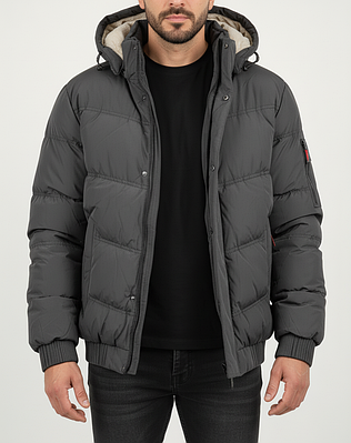 Куртка чоловіча зимова стьобана сіра (SP8612)