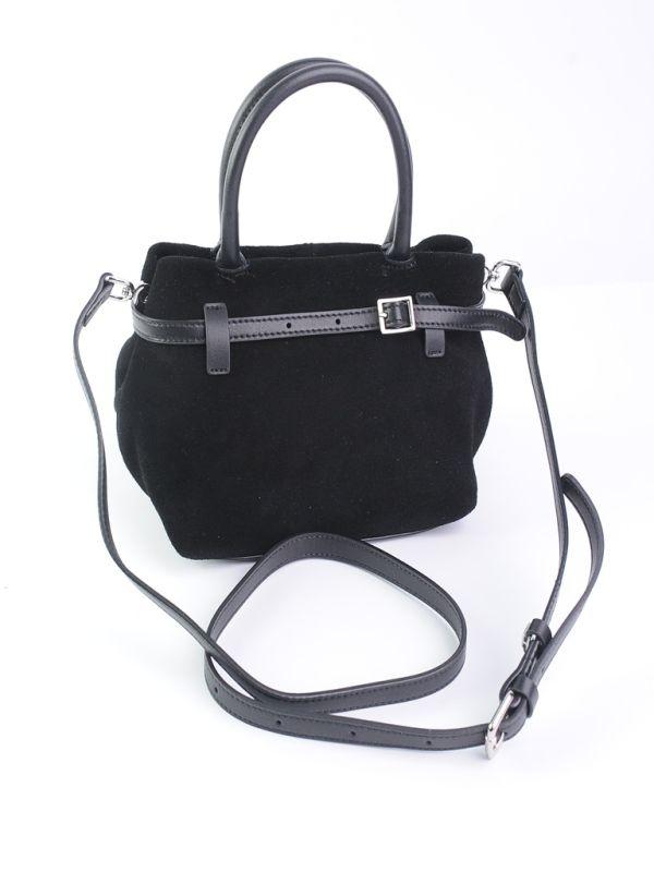 Сумка Женская  замш кожа 990172-2 Black.Купити жіночі сумки гуртом і в роздріб із натуральної шкіри в Україні