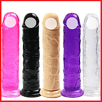 Реалистичный фаллоимитатор 17.4 х 3.5 см, Гибкий фаллос, Дилдо на присоске, Интимные игрушки  ТОР Dropp