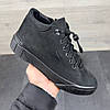 Зимові чоловічі шкіряні черевики, кросівки на блискавці чорні утеплені з натурального нубука на хутрі на зиму, розмір 40-45, фото 5