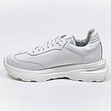 Жіночі шкіряні кросівки білого кольору на шнурівці Danshoes 413/8 білі розмір 36, фото 2