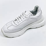 Жіночі шкіряні кросівки білого кольору на шнурівці Danshoes 413/8 білі розмір 36, фото 8