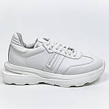 Жіночі шкіряні кросівки білого кольору на шнурівці Danshoes 413/8 білі розмір 36, фото 4