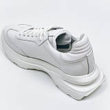 Жіночі шкіряні кросівки білого кольору на шнурівці Danshoes 413/8 білі розмір 36, фото 5