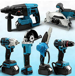 Акумуляторний набір інструментів 6 в 1 36V (шурупокрут, гілкоріз, болгарка, перфоратор, гайковерт, циркулярна пила)