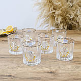 Набір для віскі Бокали Лідер Платинум 6 шт з платиною та золотими накладками, фото 2