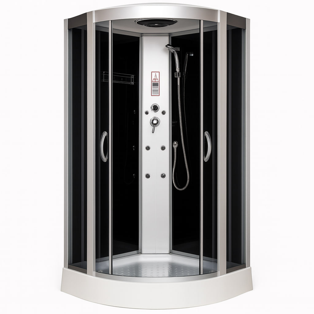 Душовий бокс Vivia 163 RC 100х100х215 см на низькому піддоні з гідромасажем тоноване скло