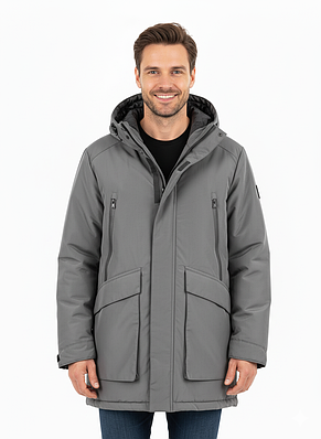 Куртка чоловіча зимова темно-сіра (XW266)