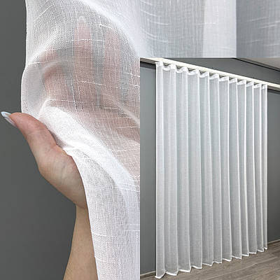 Тюль льон, колір білий. Код 115т