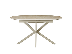 Верона TML-1335 стіл розкладний 140/180х80 см матова кераміка римський травертін + капучино TM Vetro Mebel, фото 3