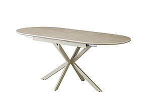 Верона TML-1335 стіл розкладний 140/180х80 см матова кераміка римський травертін + капучино TM Vetro Mebel, фото 2