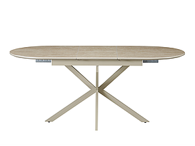 Верона TML-1335 стіл розкладний 140/180х80 см матова кераміка римський травертін + капучино TM Vetro Mebel, фото 4