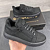 Зимові чоловічі шкіряні черевики, кросівки на блискавці чорні утеплені з натурального нубука на хутрі на зиму, розмір 40-45, фото 3