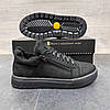 Зимові чоловічі шкіряні черевики, кросівки на блискавці чорні утеплені з натурального нубука на хутрі на зиму, розмір 40-45, фото 4