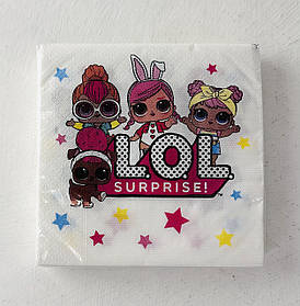 Серветки паперові двошарові Sharm LOL 33*33 см 20 штук (141700)