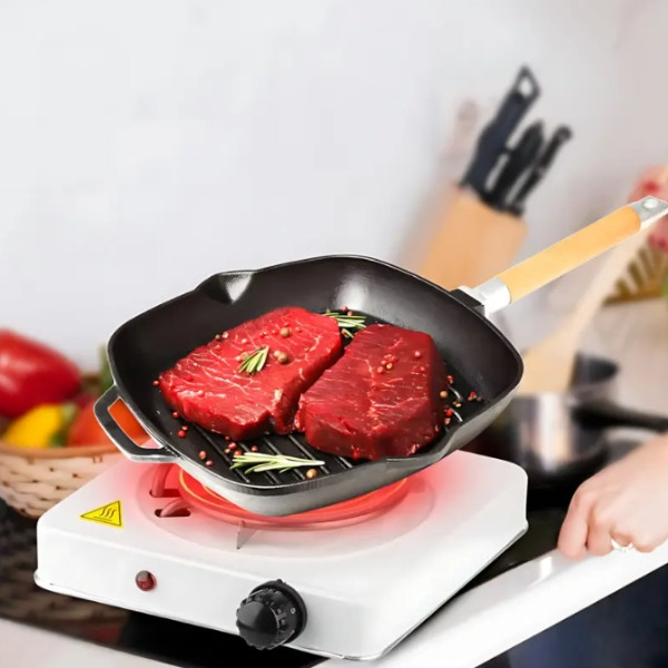 Плита одноконфоркова електрична 220V 1000 Вт CROWNBERG CB-3740 Біла Біла, фото 1