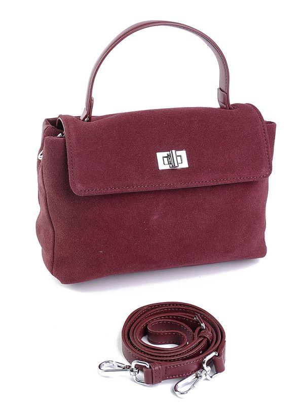 Сумка Женская  замш кожа Y-516 Wine Red.Купити жіночі сумки гуртом і в роздріб із натуральної шкіри в Україні