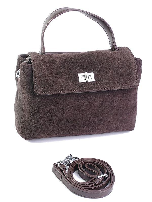 Сумка Женская  замш кожа Y-516 Coffee.Купити жіночі сумки гуртом і в роздріб із натуральної шкіри в Україні