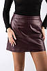 Спідниця міні з екошкіри марсала 81386 (2000000155548), фото 3