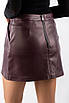 Спідниця міні з екошкіри марсала 81386 (2000000155548), фото 4