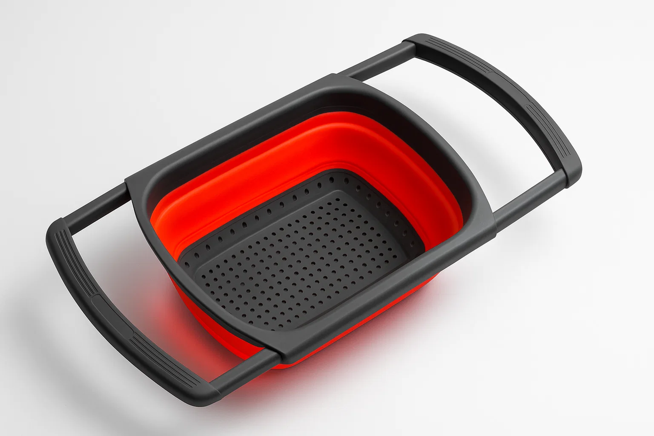 Друшляк-трансформер силіконовий 38×27×12,5 см з висувними ручками, фото 1