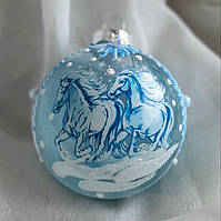 Новорічна іграшка зі скла символ року 65 мм "Вірність"