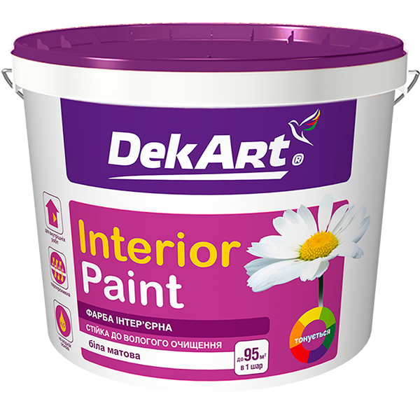 Фарба інтер'єрна "Interior Paint" DekArt білий (база А) 6.3 кг