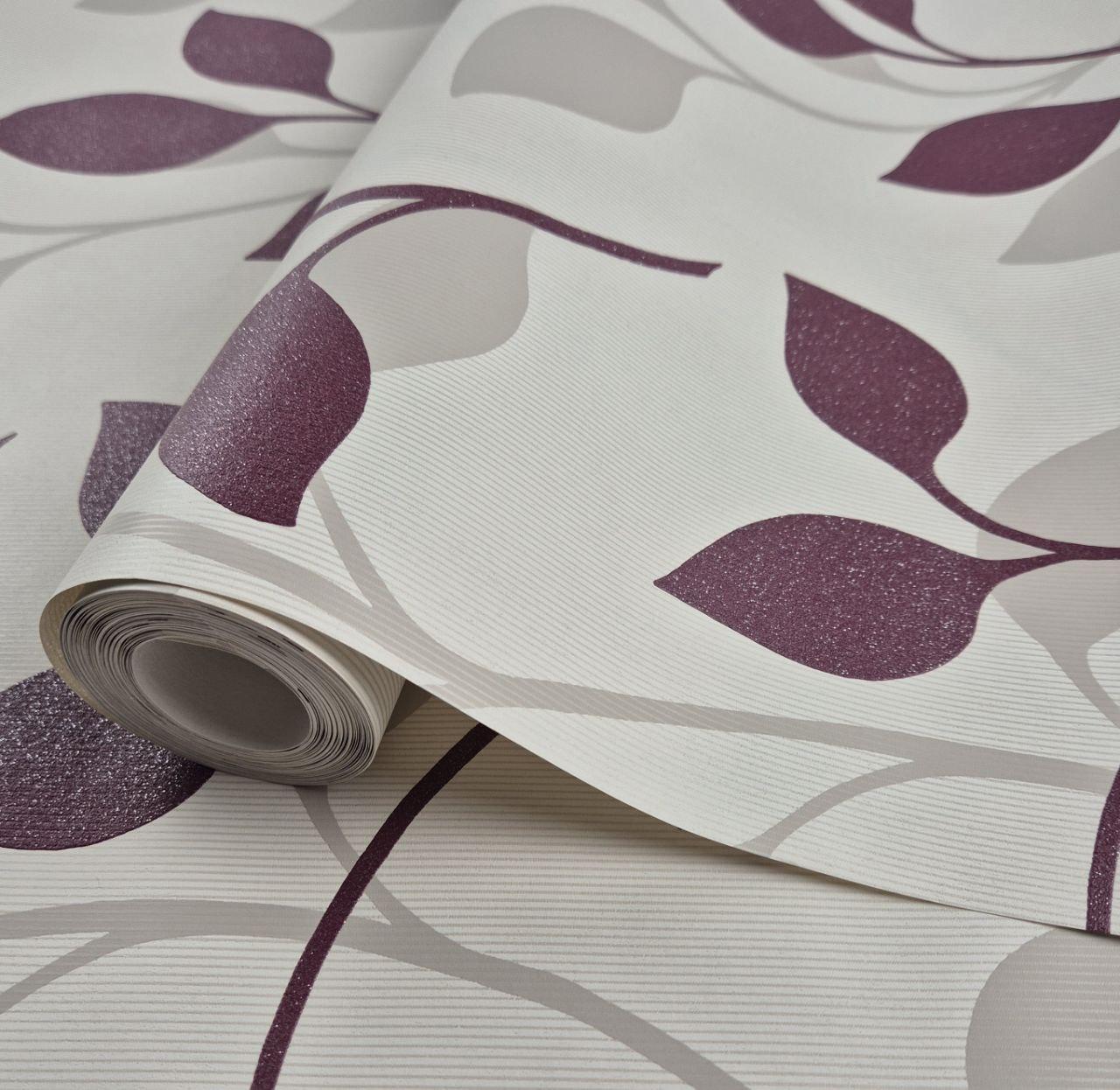 Шпалери вінілові на флізеліні 0.53 × 10.05 м Marburg 91662, молочні з бордовим малюнком — для спальні, вітальні, кабінету, фото 1