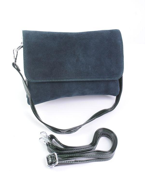 Сумка Женская замш кожа 00101-M Green.Купити жіночі сумки гуртом і в роздріб із натуральної шкіри в Україні, фото 1