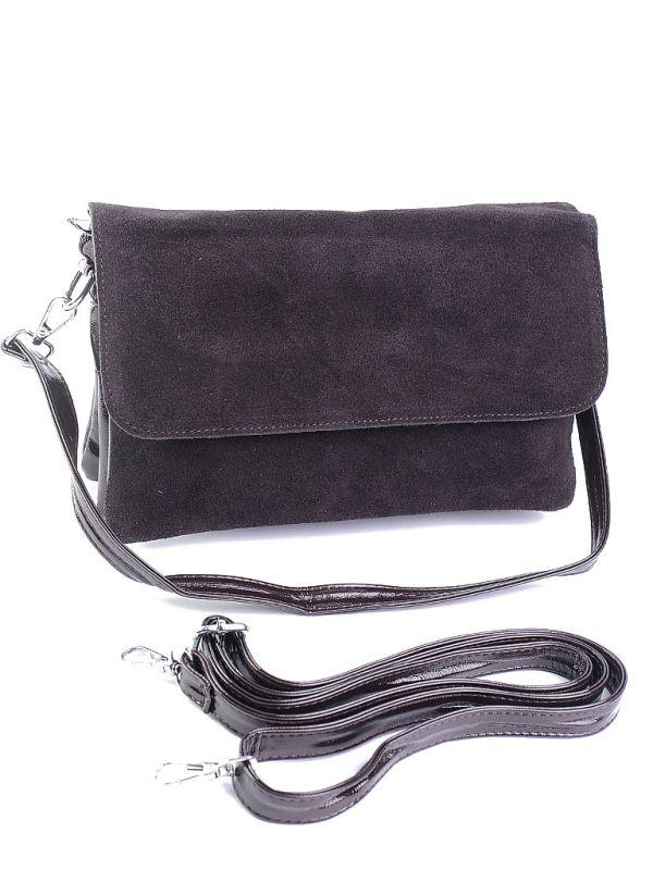 Сумка Женская замш кожа 00101-M Coffee.Купити жіночі сумки гуртом і в роздріб із натуральної шкіри в Україні