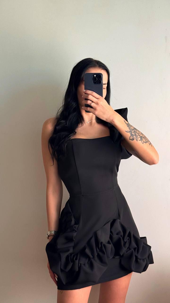 Жіноча вечірня міні сукня з воланами, фото 1
