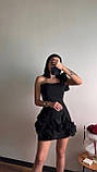 Жіноча вечірня міні сукня з воланами, фото 4