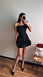 Жіноча вечірня міні сукня з воланами, фото 3