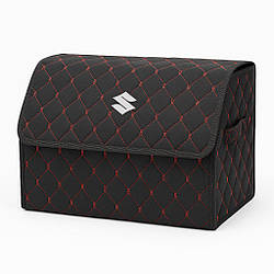 Органайзер у багажник автомобіля, чорний з червоною ниткою та лого Сузукі
