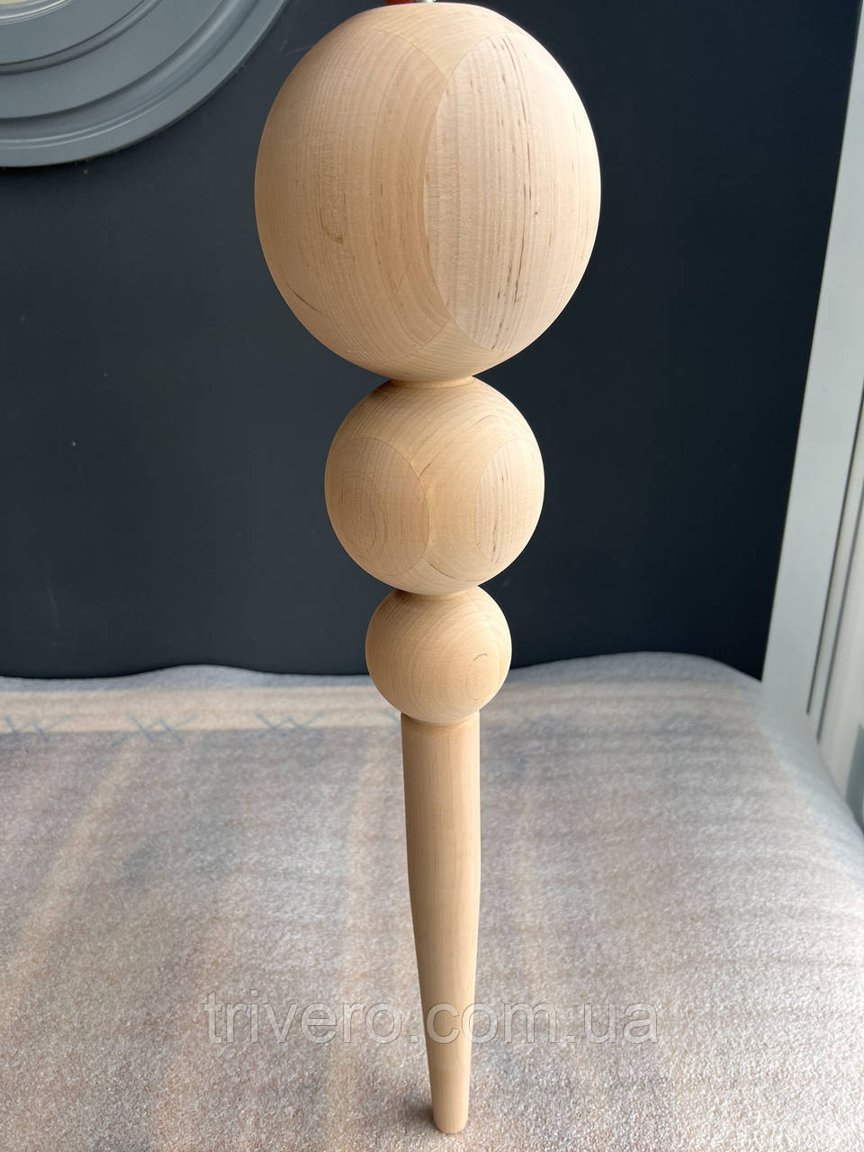 Меблеві ніжки і опори дерев'яні для столу кулі великого діаметру  H.656 D.150 / Високі - 48.1, фото 1