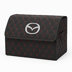 Органайзер у багажник автомобіля, чорний з червоною ниткою та лого Мазда