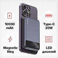 Магнітний power bank з бездротовою зарядкою для iphone Proove Hoodman mini 10000mah magsafe powerbank 15w