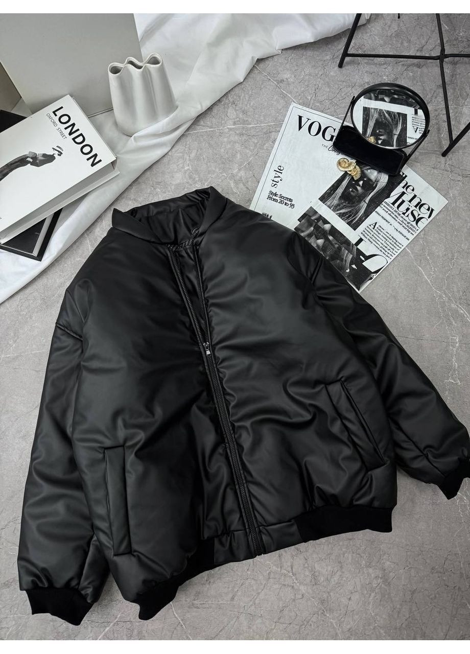 Жіноча куртка-бомбер із матової екошкіри осінь-еврозима 42-46 та 48-50, фото 1