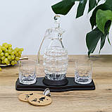 Набір для віскі Граната графін 850 мл та 2 склянки 300 мл, фото 2