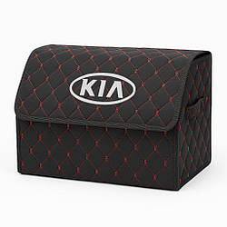 Органайзер у багажник автомобіля, чорний з червоною ниткою та лого Кіа