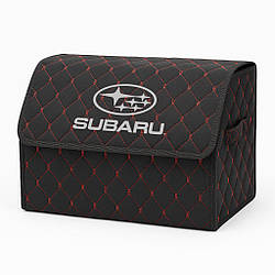 Органайзер у багажник автомобіля, чорний з червоною ниткою та лого Субару