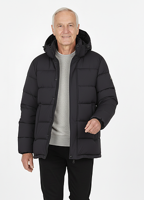 Куртка чоловіча зимова батал чорна (A08)